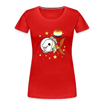 Fish in Space Gay Bear Pride - Women's Premium Organic T-Shirt - red - Front - Mia (176cm)
