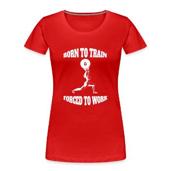 Fitness Krafttraining Sportler Muskel Bodybuilder - Frauen Premium Bio T-Shirt - Rot - Vorne - Mia (176cm)