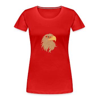Raubvogel Kopf Raubtier Adler Falke Habicht - Frauen Premium Bio T-Shirt - Rot - Vorne - Mia (176cm)