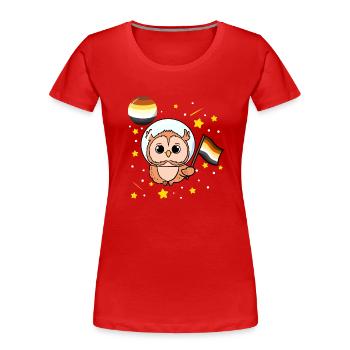 Owl in Space Gay Bear Pride - Women's Premium Organic T-Shirt - red - Front - Mia (176cm)