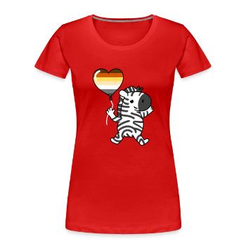 Zebra Heart Balloon Gay Bear - Women's Premium Organic T-Shirt - red - Front - Mia (176cm)