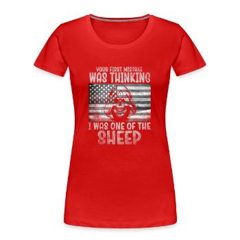 Your first Mistake was thinking I was a Sheep - Frauen Premium Bio T-Shirt - Rot - Vorne - Mia (176cm)