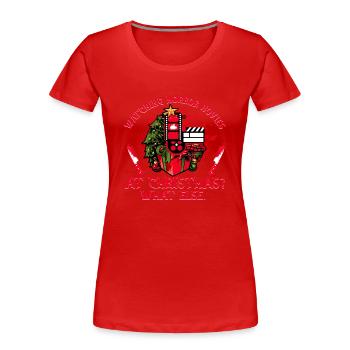 Watching Horror Movies At Christmas What Else - Frauen Premium Bio T-Shirt - Rot - Vorne - Mia (176cm)