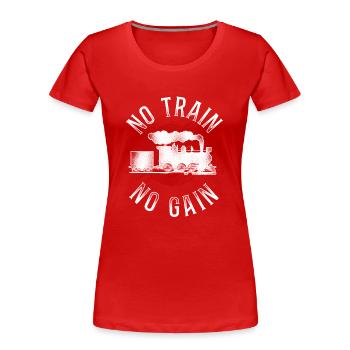 Conducteur de train à vapeur Trainspotting - T-shirt bio Premium Femme - rouge - Devant - Mia (176cm)