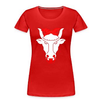 Swiss cow - Women's Premium Organic T-Shirt - red - Front - Mia (176cm)
