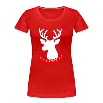 Swiss deer - Women's Premium Organic T-Shirt - red - Front - Mia (176cm)