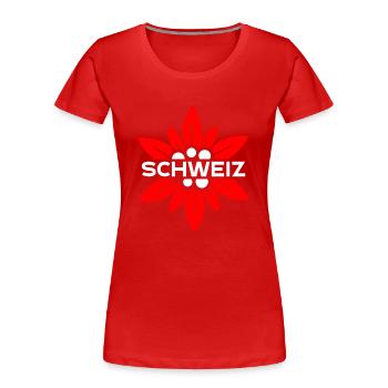 Schweizer Enzian - Frauen Premium Bio T-Shirt - Rot - Vorne - Mia (176cm)