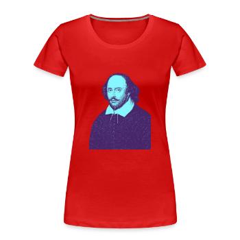 William Shakespeare - Mein Theater - Frauen Premium Bio T-Shirt - Rot - Vorne - Mia (176cm)