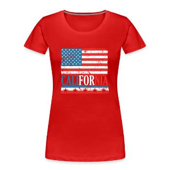 CA Rules USA State of America California California - Women's Premium Organic T-Shirt - red - Front - Mia (176cm)