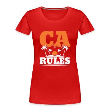 USA Flagge Amerika Reisen Kalifornier Kalifornien - Frauen Premium Bio T-Shirt - Rot - Vorne - Mia (176cm)