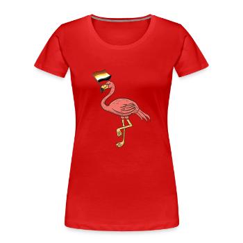 Gay Bear Flamingo Gay Bear Pride - Women's Premium Organic T-Shirt - red - Front - Mia (176cm)