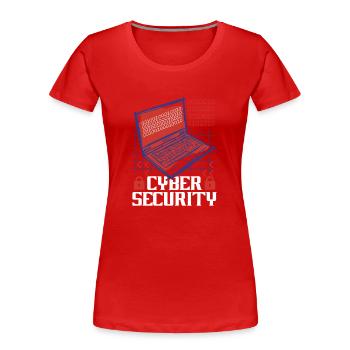 Cyber Sicherheit Hack IT Sicherheit Cybersecurity - Frauen Premium Bio T-Shirt - Rot - Vorne - Mia (176cm)