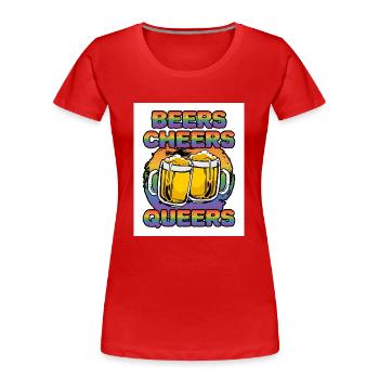 Beers Cheers Queers Bisexual Transgender Love Lgbt - Frauen Premium Bio T-Shirt - Rot - Vorne - Mia (176cm)