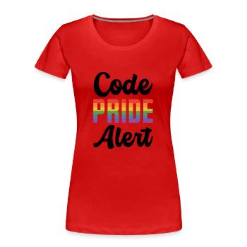 Code Pride Alert Bisexual Lesbian Love Asexual Tra - Frauen Premium Bio T-Shirt - Rot - Vorne - Mia (176cm)