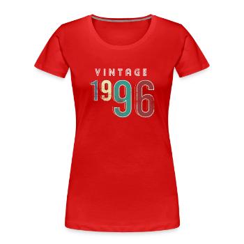 Millésime 1996 Anniversaire Né année 1996 - T-shirt bio Premium Femme - rouge - Devant - Mia (176cm)