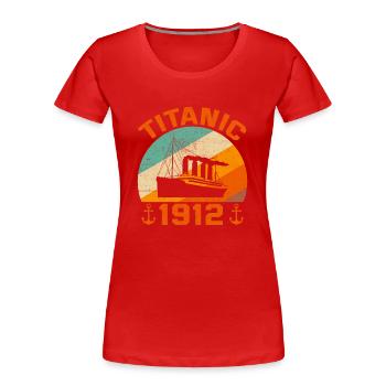 Titanic 1912 Kreuzfahrtschiff - Frauen Premium Bio T-Shirt - Rot - Vorne - Mia (176cm)