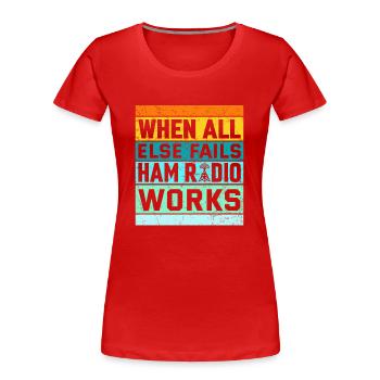Funk Amateur Funker Funken Radio Hobby Geschenk - Frauen Premium Bio T-Shirt - Rot - Vorne - Mia (176cm)