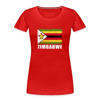 Zimbabwe Flag Grunge Zimbabwe Flag - T-shirt bio Premium Femme - rouge - Devant - Mia (176cm)