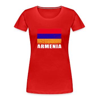 Armenien Flagge Grunge Armenien Fahne - Frauen Premium Bio T-Shirt - Rot - Vorne - Mia (176cm)