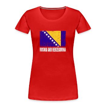 Bosnien Und Herzegowina Flagge - Frauen Premium Bio T-Shirt - Rot - Vorne - Mia (176cm)