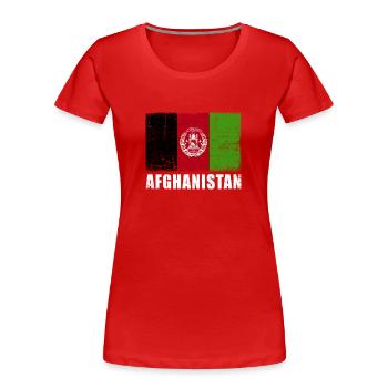 Afghanistan Flagge Grunge Afghanistan Fahne - Frauen Premium Bio T-Shirt - Rot - Vorne - Mia (176cm)