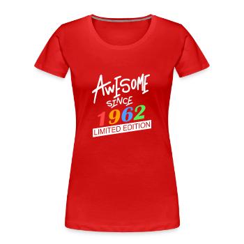 1962 - Jahrgang 1962 - Frauen Premium Bio T-Shirt - Rot - Vorne - Mia (176cm)