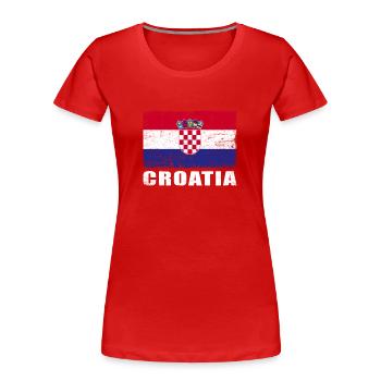Croatie Drapeau Grunge Croatie Drapeau - T-shirt bio Premium Femme - rouge - Devant - Mia (176cm)