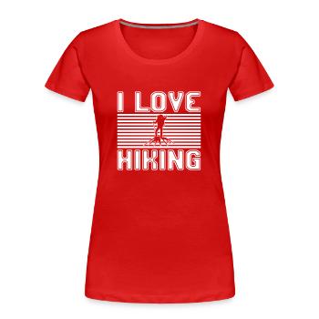 I love hiking - Women's Premium Organic T-Shirt - red - Front - Mia (176cm)
