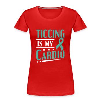 Tourettes Syndrom Ticcing ist mein Cardio Tourette - Frauen Premium Bio T-Shirt - Rot - Vorne - Mia (176cm)
