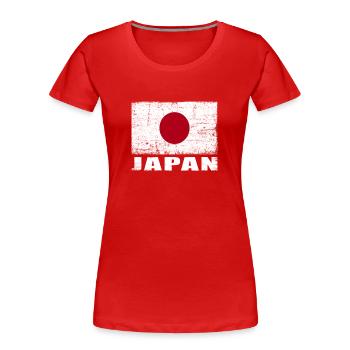 Japan Flagge Grunge Japan Fahne - Frauen Premium Bio T-Shirt - Rot - Vorne - Mia (176cm)