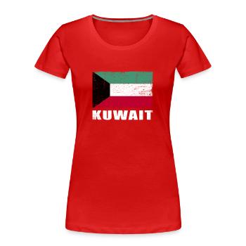 Drapeau du Koweït Grunge Drapeau du Koweït - T-shirt bio Premium Femme - rouge - Devant - Mia (176cm)