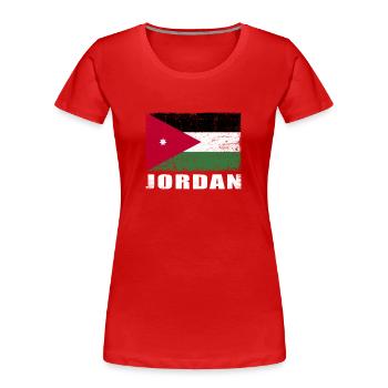 Ads Flagge Grunge Ads Fahne - Frauen Premium Bio T-Shirt - Rot - Vorne - Mia (176cm)