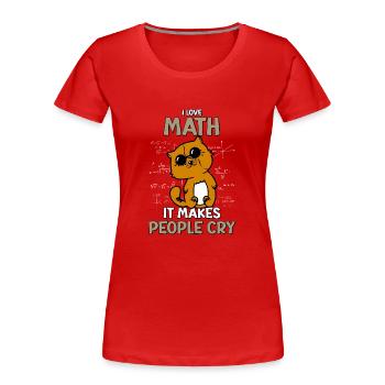 Mathématiques Géométrie - Algebra Gymnasium Mathe - T-shirt bio Premium Femme - rouge - Devant - Mia (176cm)