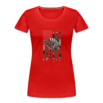 USA Flagge Crappie Fish - Frauen Premium Bio T-Shirt - Rot - Vorne - Mia (176cm)