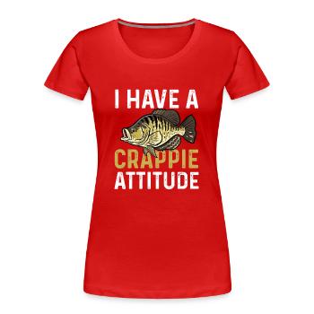Lustiges Crappie Angler Shirt - Frauen Premium Bio T-Shirt - Rot - Vorne - Mia (176cm)