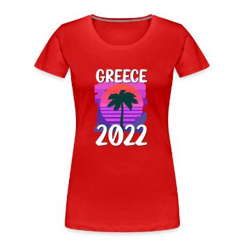 Greece 2022 - Frauen Premium Bio T-Shirt - Rot - Vorne - Mia (176cm)