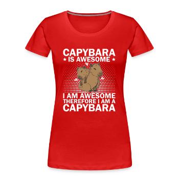 Capybara Rongeur Capybara Capybara - T-shirt bio Premium Femme - rouge - Devant - Mia (176cm)