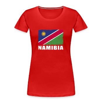 Namibie Drapeau Grunge Namibie Drapeau - T-shirt bio Premium Femme - rouge - Devant - Mia (176cm)