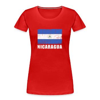 Drapeau du Nicaragua Grunge Drapeau du Nicaragua - T-shirt bio Premium Femme - rouge - Devant - Mia (176cm)