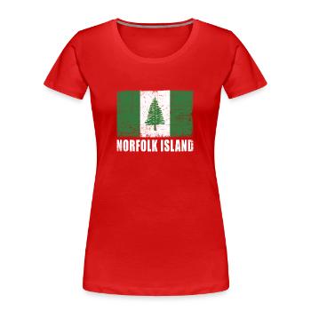 Drapeau de l’île Norfolk - T-shirt bio Premium Femme - rouge - Devant - Mia (176cm)