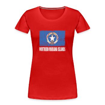 Drapeau des îles Mariannes du Nord - T-shirt bio Premium Femme - rouge - Devant - Mia (176cm)