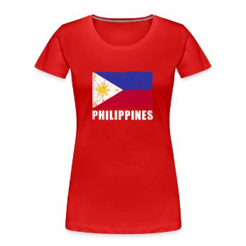 Philippinen Flagge Grunge Philippinen Fahne - Frauen Premium Bio T-Shirt - Rot - Vorne - Mia (176cm)