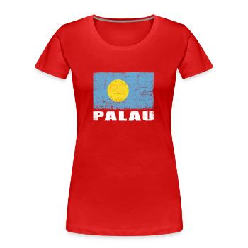 Palau Flagge Grunge Palau Fahne - Frauen Premium Bio T-Shirt - Rot - Vorne - Mia (176cm)