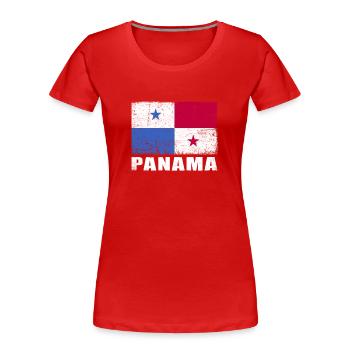 Panama Flagge Grunge Panama Fahne - Frauen Premium Bio T-Shirt - Rot - Vorne - Mia (176cm)