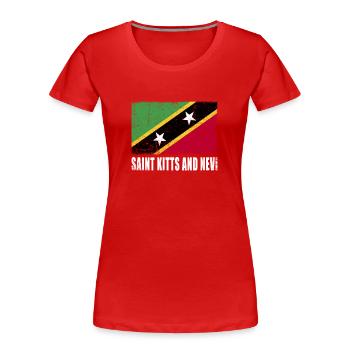 Sankt Kitts Und Nevi Flagge - Frauen Premium Bio T-Shirt - Rot - Vorne - Mia (176cm)