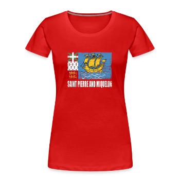 Sankt Pierre Und Miquelon Flagge - Frauen Premium Bio T-Shirt - Rot - Vorne - Mia (176cm)