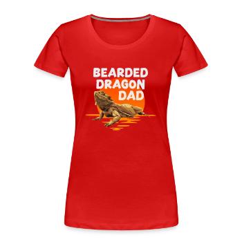 Bearded Dragon Dad - Women's Premium Organic T-Shirt - red - Front - Mia (176cm)