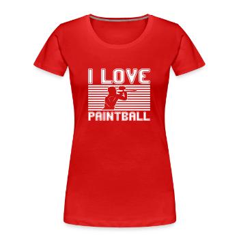 I love paintball - Frauen Premium Bio T-Shirt - Rot - Vorne - Mia (176cm)