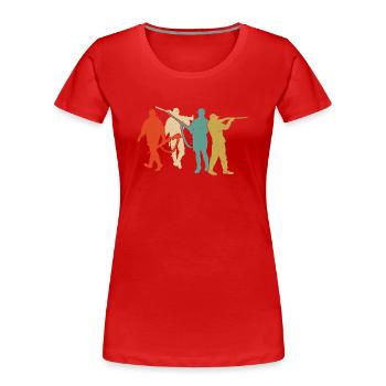 Chasseur de cerfs Buck Retro - T-shirt bio Premium Femme - rouge - Devant - Mia (176cm)