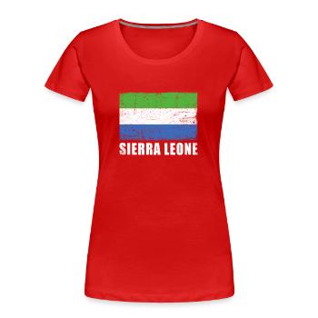 Drapeau de la Sierra Leone Grunge Drapeau de la Sierra Leone - T-shirt bio Premium Femme - rouge - Devant - Mia (176cm)